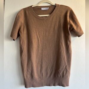 Sangtree Brown Short Sleeve Sweater